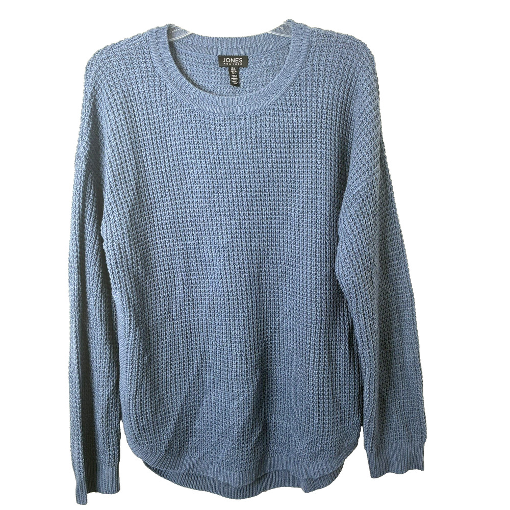 Jones New York NWT Women's Curved Hem Sweater in Storm Heather Size Large